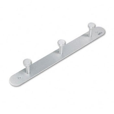 Safco Safco 4201 Nail Head Wall Coat Rack- Three Hooks- Metal- Satin Aluminum 4201